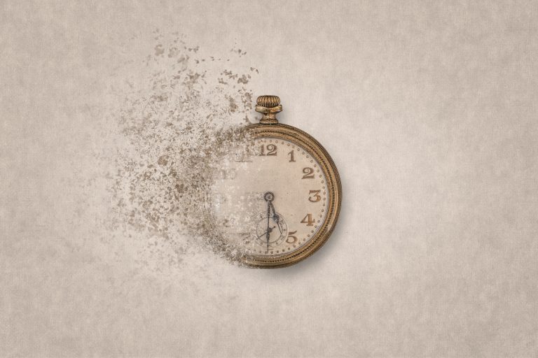 disintegrating clock