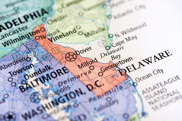 Picture of a map of Delaware